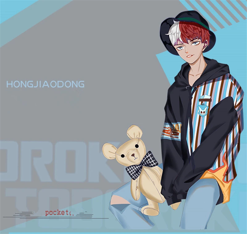 My Hero Academy Todoroki Shoto izku Midoriya deku, костюм для косплея, спортивная одежда для мужчин, повседневные Костюмы, Толстовка на Хэллоуин+ штаны+ шапка