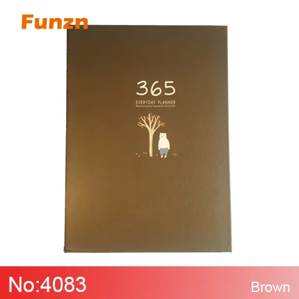 Funzn 32K креативный блокнот для ежедневной программы 365, простой Дневник для путешествий, блокнот в твердом переплете для школы, канцелярские принадлежности - Цвет: Brown-1pcs