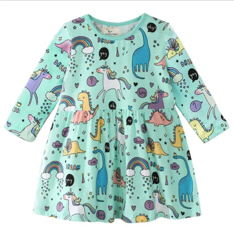 Детские платья принцессы для девочек с аппликацией в виде животных одежда