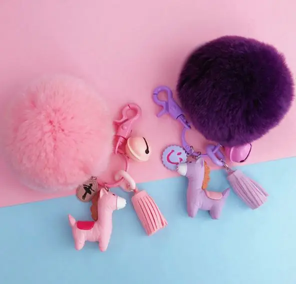 1 шт. милые животные Альпака Alpacasso меховой шар пушистый брелок для ключей брелок кольцо для ключей для девочек плюшевая игрушка