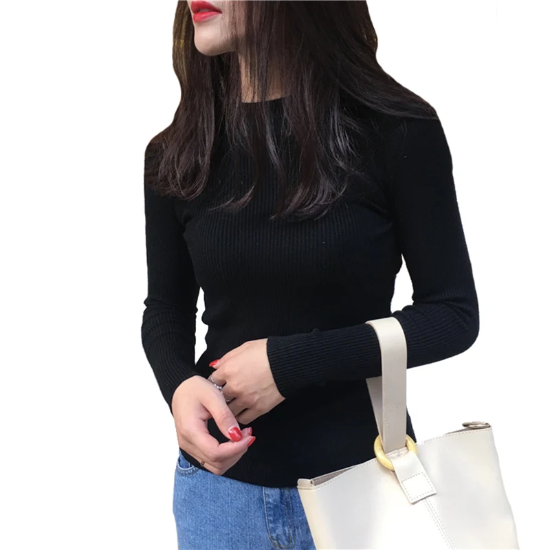 Autumn Winter Women Pullovers Sweater Knitted Elasticity Casual Jumper Fashion Slim Turtleneck Warm Female Sweaters | Женская одежда