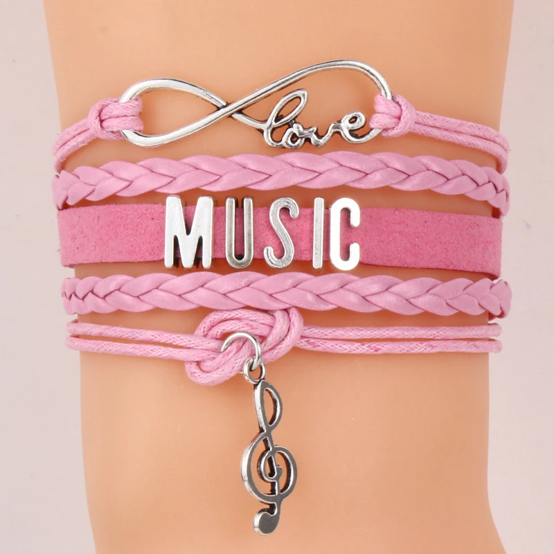 Браслет Infinity Love MUSIC браслет с подвеской кожаный ручной работы певец поклонники