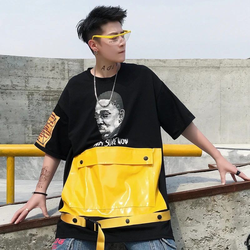 Мужская футболка с большим карманом в стиле хип-хоп лето 2019 | одежда