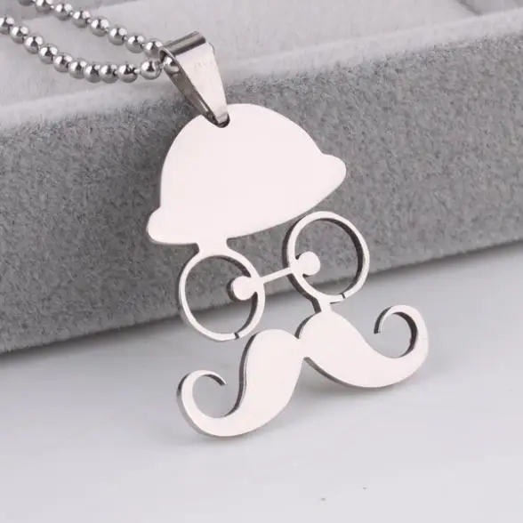 Beard glasses hat pendant necklaces bead chain for men women 316L Stainless Steel necklace wholesale | Украшения и аксессуары