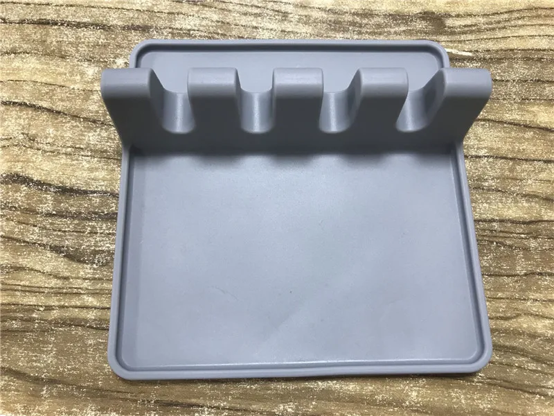 Grey Кухонный держатель ложки, силиконовая посуда для отдыха, коврик для ковша, кухонные инструменты для приготовления пищи, термостойкие - Цвет: Grey