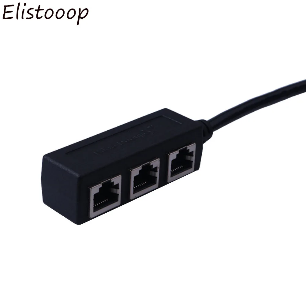 Разветвитель Elistooop для локальной сети Ethernet RJ45 удлинитель с 1 на 3 разъемами