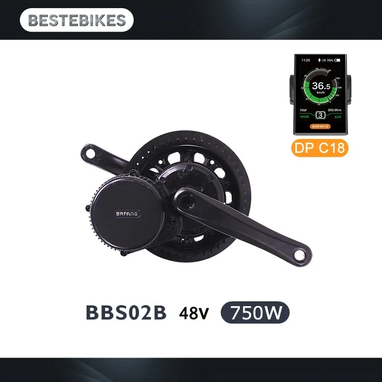 750W TFT DPC18 46T Bafang двигатель BBSHD BBS01 BBS02 BBS03 двигатель среднего привода 48 В/750 Вт/1000 Вт 36 в 250 Вт/350 Вт/500 Вт Электрический велосипед Ebike набор для преобразования - Цвет: 750W TFT DPC18 46T