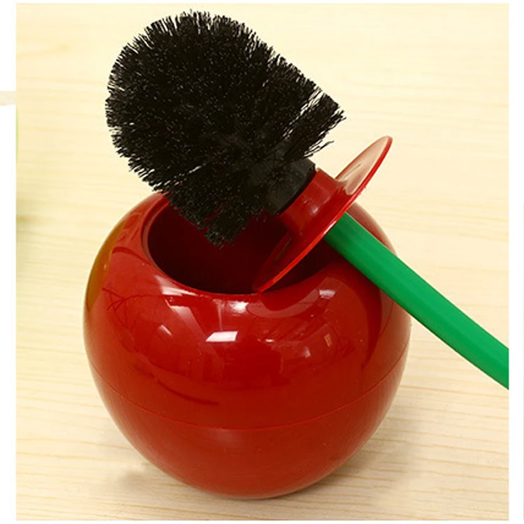 (Красный) креативная Милая вишневая щетка для туалета и держатель набор |
