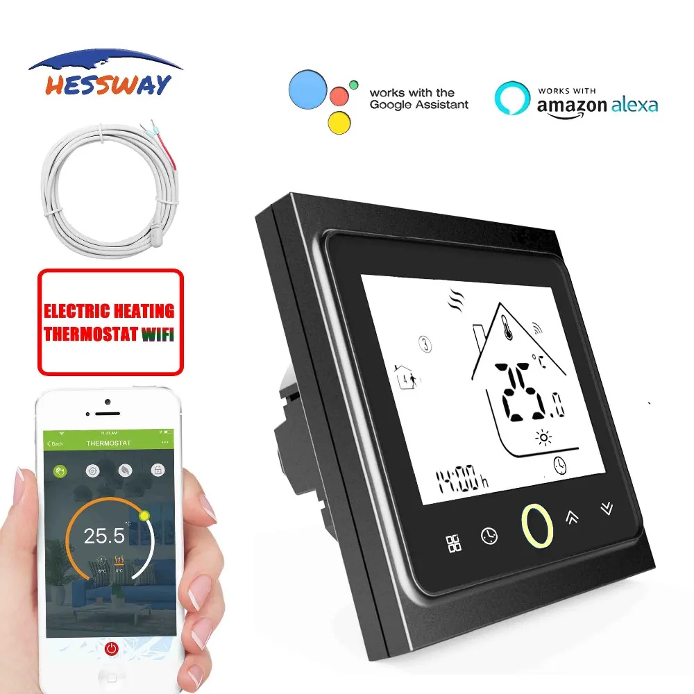 HESSWAY TUYA Smart Chip терморегулятор сенсорный Экран нагрева WI FI термостат двойной