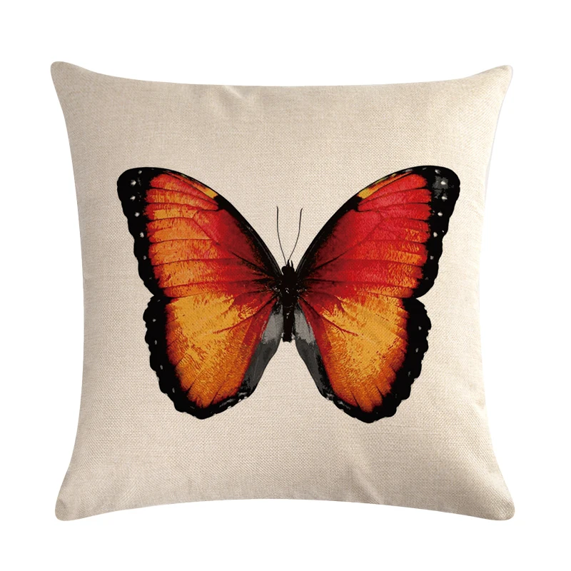 Comwarm Romantic Beautiful Pillow Cover Butterflies Polyester Cushion for Sofa Seating Living Room Home Decor Case | Дом и сад