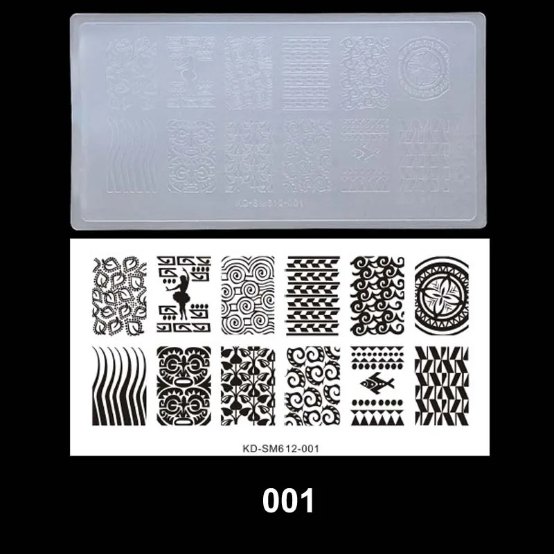 01 10pcs Plastic Transparent Nail Art Polish Stamp Plate Set DIY Manicure Nail Stamping Template Image Professional Nail Art Tools - Цвет: 01