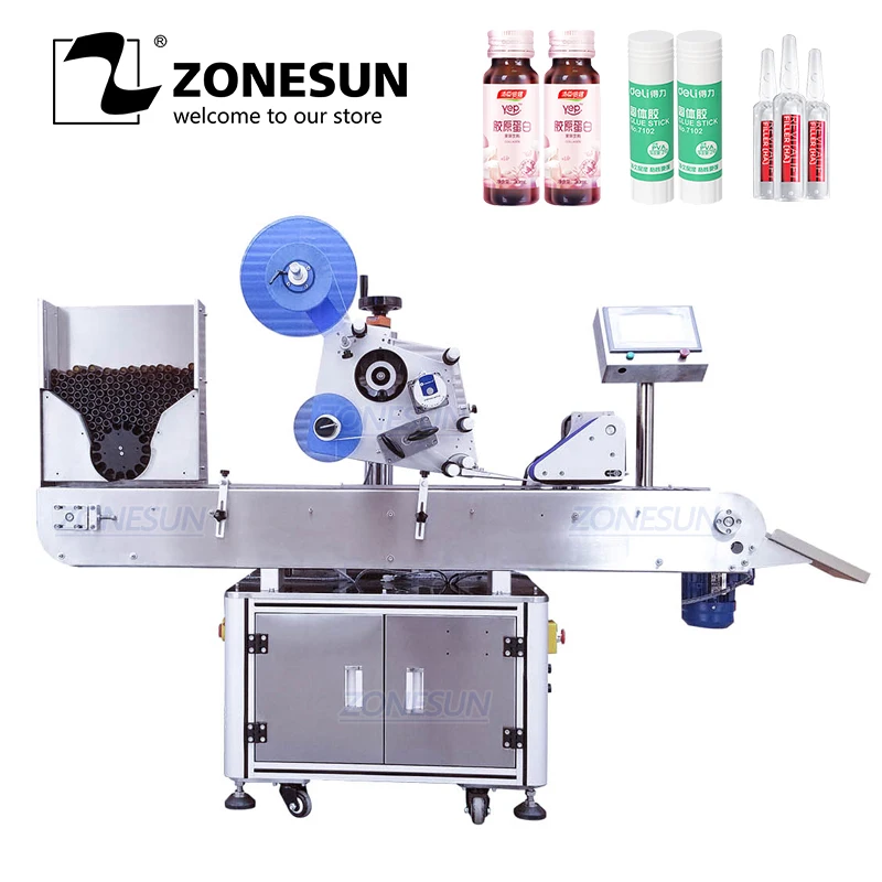 ZONESUN XL-T823 Автоматическая круглая Медицинская бутылка ручка флакон дым масло сигарета бутылка клейкая наклейка упаковочная маркировочная машина