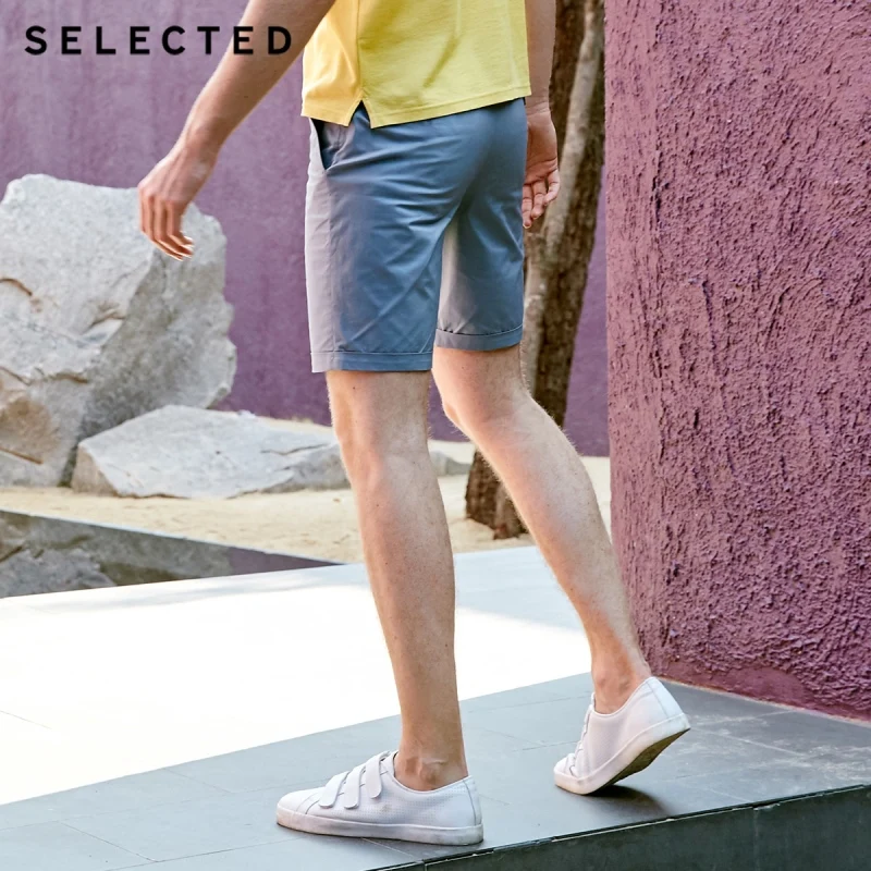 SELECTED Men's Summer Slight Stretch Cotton Pure Color Straight Fit Shorts S|4192SH520 | Мужская одежда