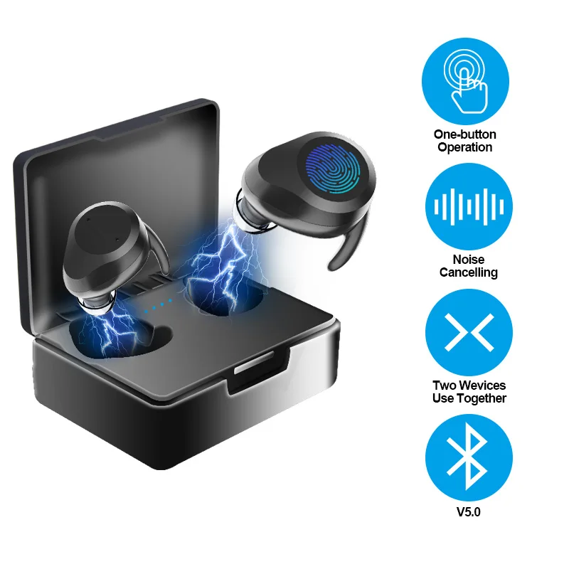 Bluetooth 5 0 Наушники высокой четкости в ухо шумоизоляция тяжелый глубокий бас