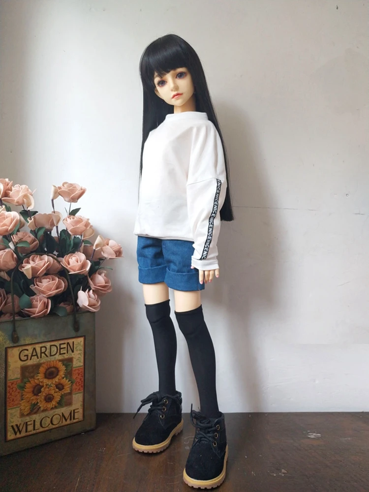 Женская Одежда для кукол 1/3 1/4 bjd 1/6 аксессуары хлопковый свитер футболка джинсы