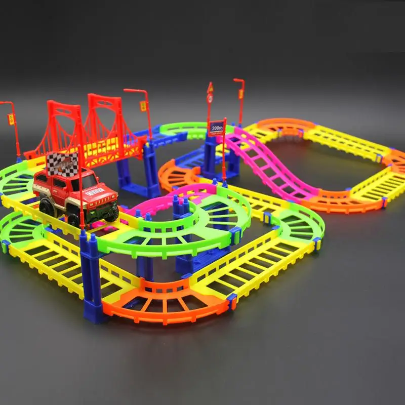 Electric Racing rail car for kids baby Railway Track Road Transportation Building Slot Sets with color box | Игрушки и хобби