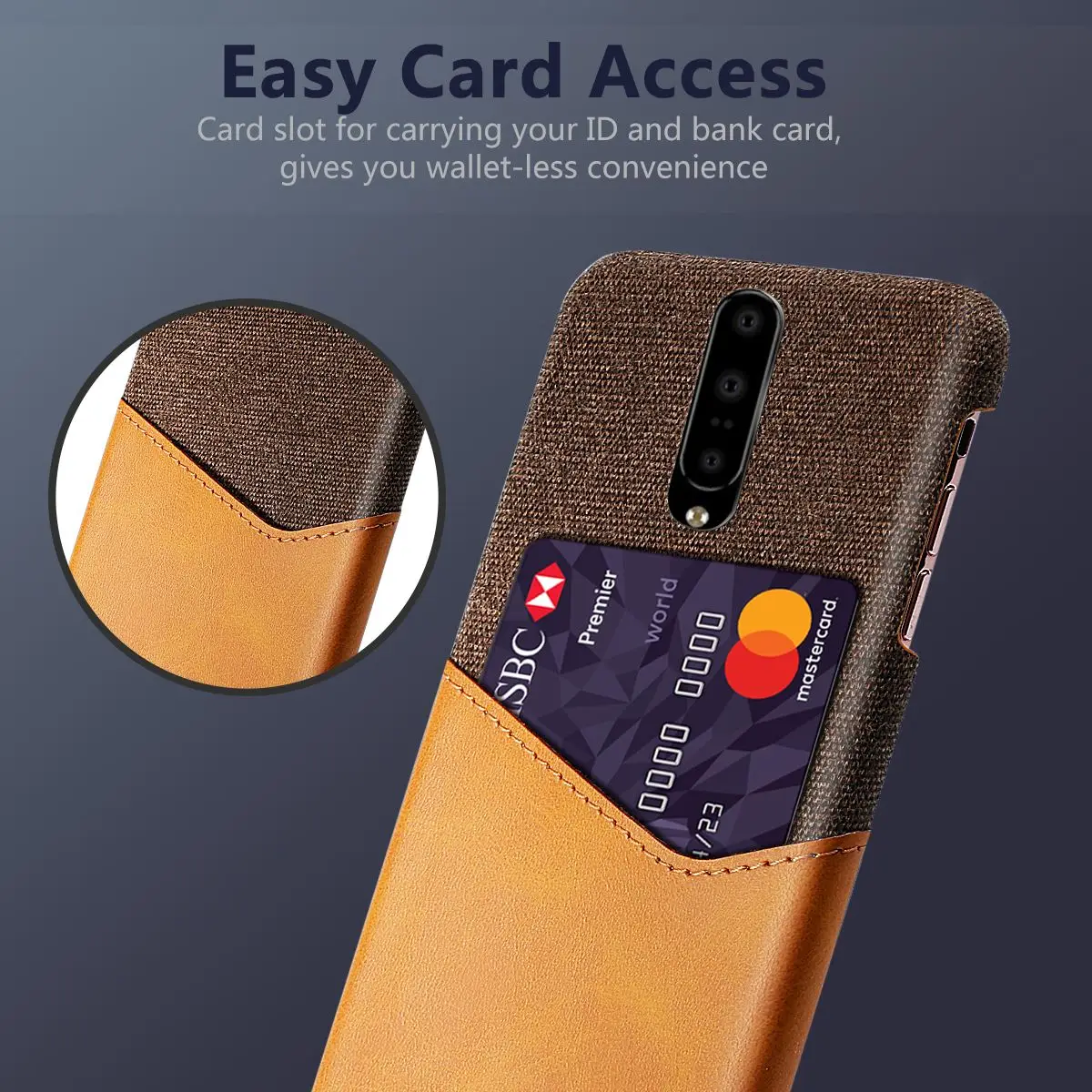 For Oneplus 7 Case PU Leather Card Holder Splicing Soft Fabric Cloth Slim Cover for Pro One Plus Shockproof |