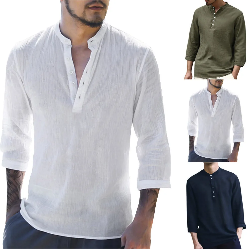 Жаркое лето spring2019 Новый Для женщин мягким один дикий LMen Мешковатые Хлопок Лен 3/4