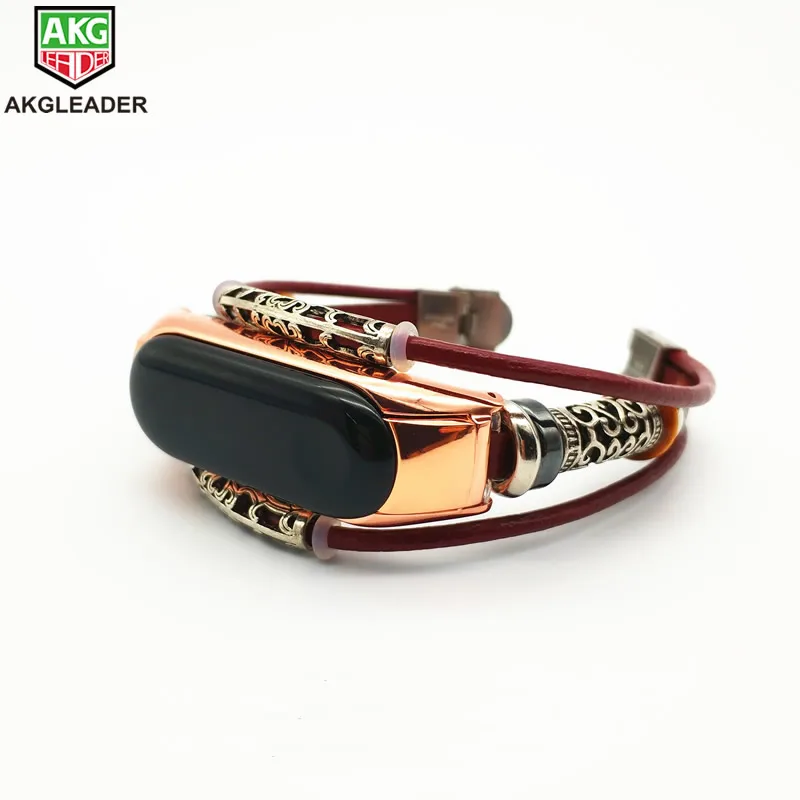 

Genuine leather strap for xiaomi mi band 3 mi band 2 bracelet steel case bracelet miband 3 2 wristbands replace wrist strap