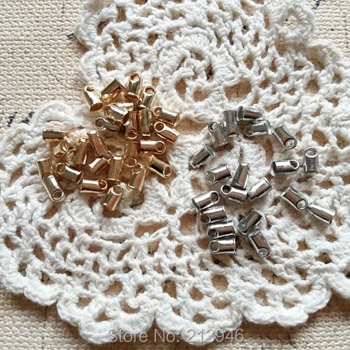 

2.4MM / Wide (For 2mm rope ) 1000Pcs/PACK Leather Rope Crimp End Cords Beads Jewelry Findings & Accessory