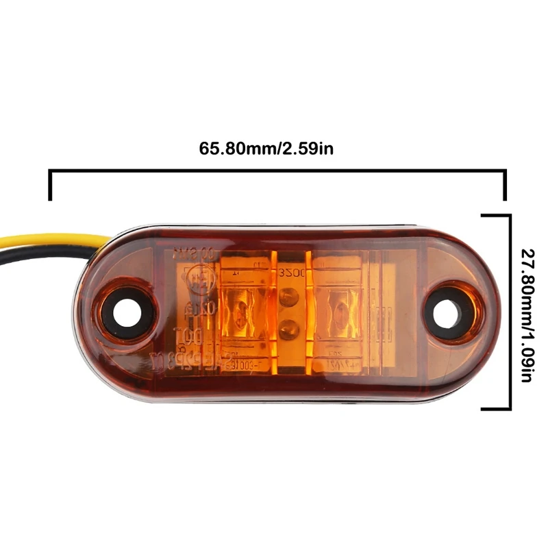 1pc 12V / 24V Universal LED Side Marker Lights Car External Warning Tail Light Auto Trailer Truck Lorry Lamps | Автомобили и