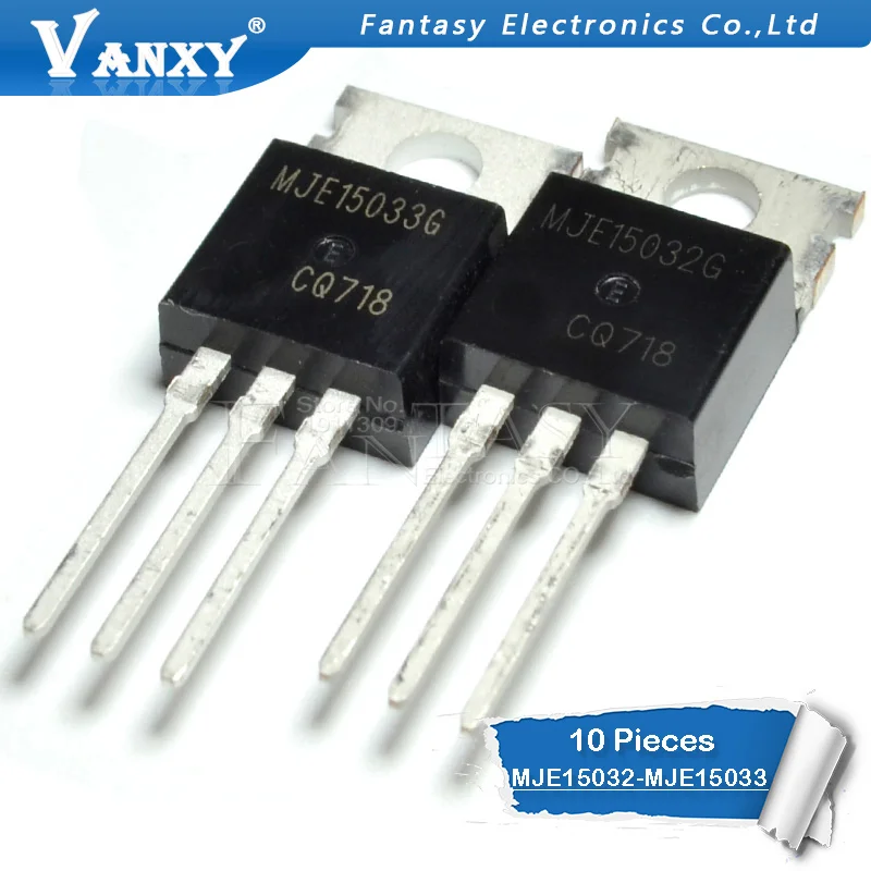 10 шт. 5 пар (5 шт MJE15033G + MJE15032G ) TO 220 MJE15033 MJE15032 TO220|Интегральные схемы| |
