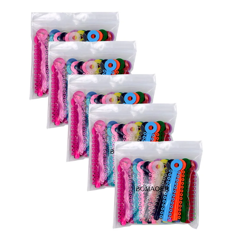 Dental Materials Orthodontic Stick Ligature ties Rubber Bands Rings Elastic Multi-color 1 pack |