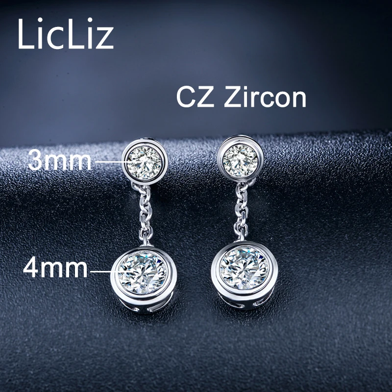 Licliz 925 серебро Висячие серьги для Для женщин звено цепи Длинные висячие висит