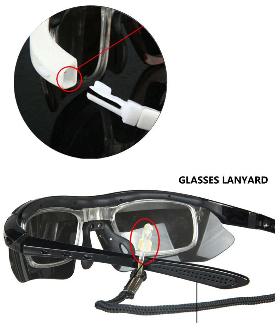 LOCLE Polarized Hiking Sunglasses Sports Glasses Myopia Cycling Bicycle Riding Eyewear UV400 Protect Camping Men Sun Glasses