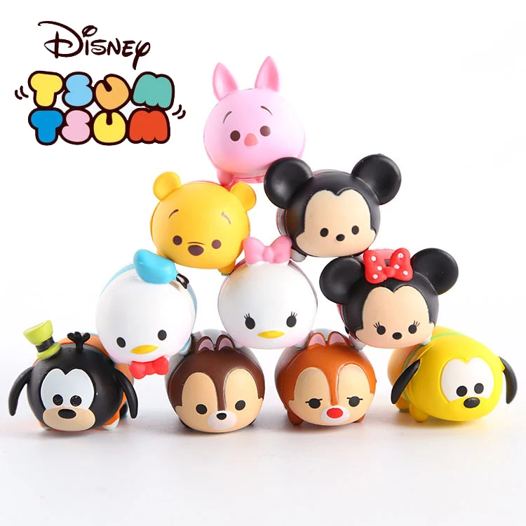 Disney Tsum 10 шт./лот 3 8 см Дональд Микки Винни утка игрушки милый эльф кукла купальные