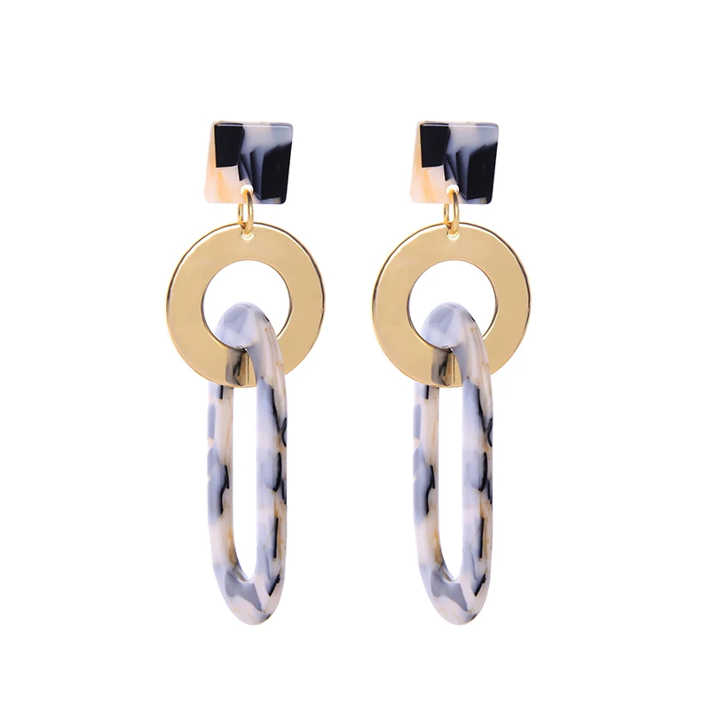 Женские Геометрические серьги BALANBIU круглые и квадратные из акрилового листа