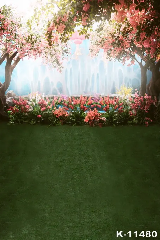 

Vinyl Backgrounds Photographic Wedding Green Plant Beautiful Flowers achtergrond doeken fotografie