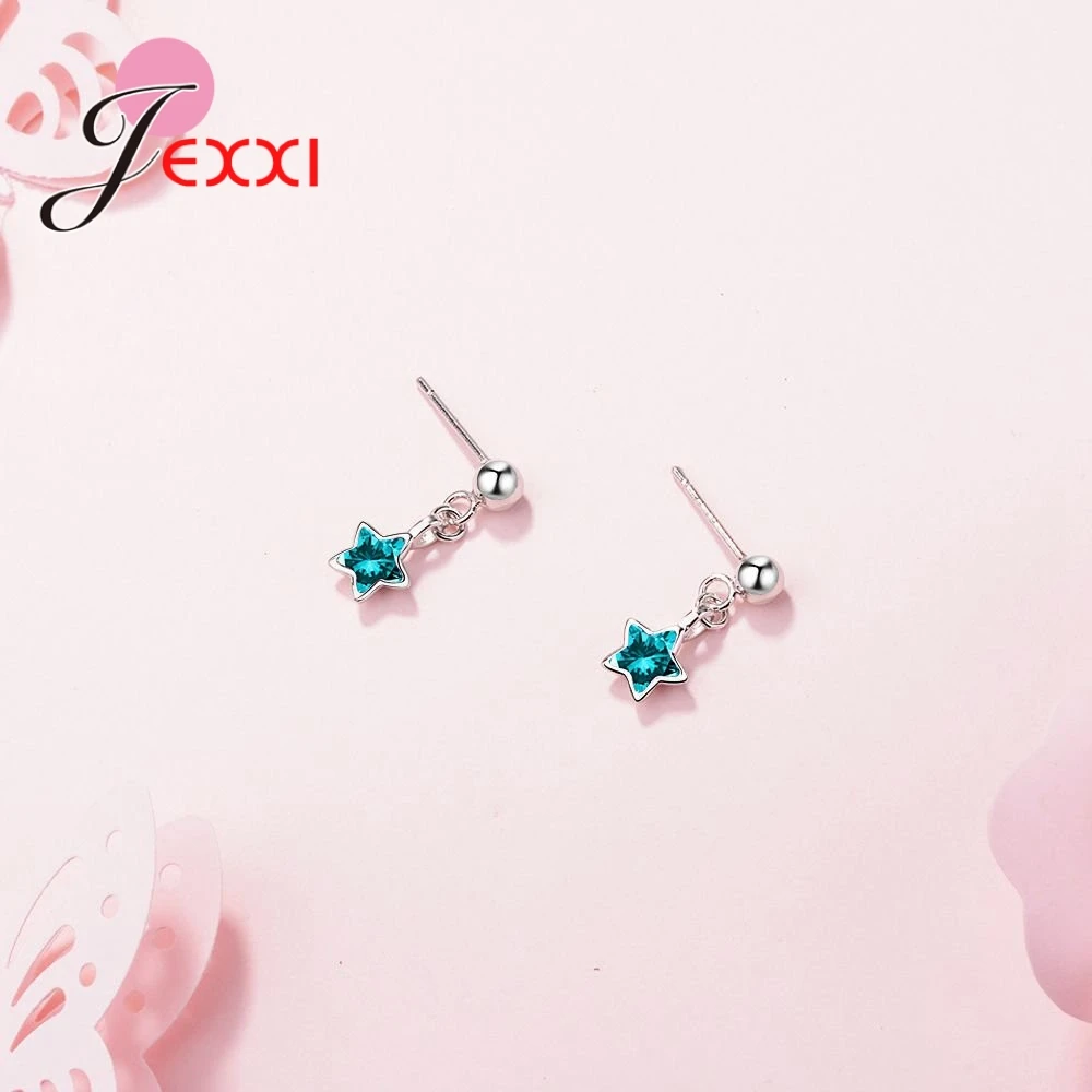 Женские серьги из серебра 925 пробы с австрийскими кристаллами|Серьги-подвески| |