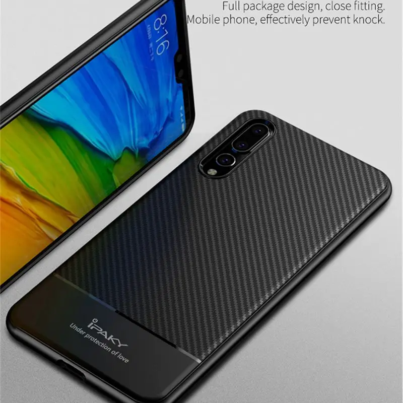 Чехол для телефона IPAKY из углеродного волокна задняя крышка Huawei P20 Lite роскошный