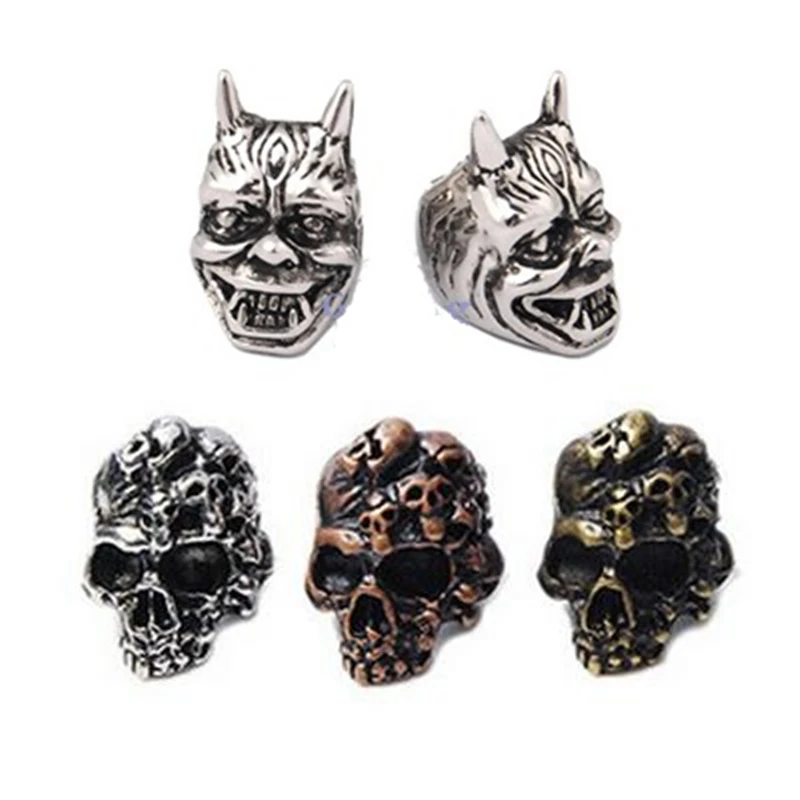 EDC нож подвесные бусины металлические подвески череп для Паракорда Аксессуары