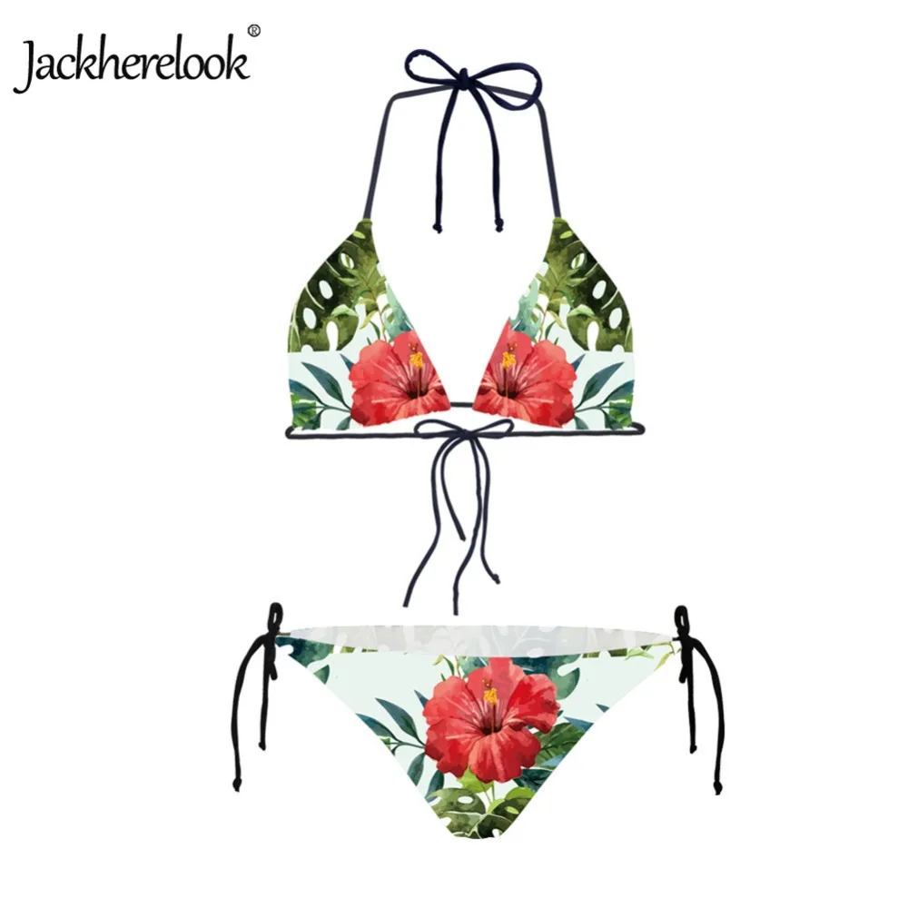 Купальник Jackherelook в тропическом стиле с цветочным узором женские сексуальные