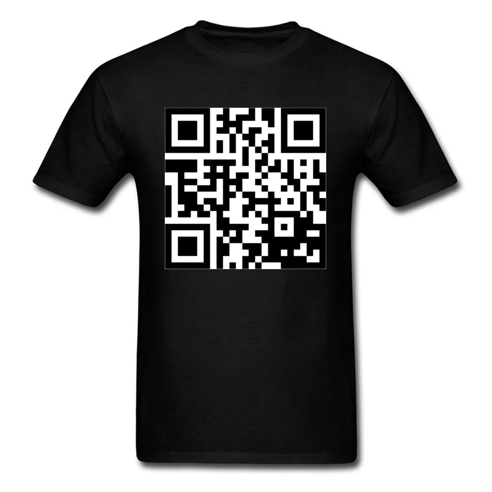 Повседневные футболки QR Code с коротким рукавом модные топы из 100% хлопка круглым