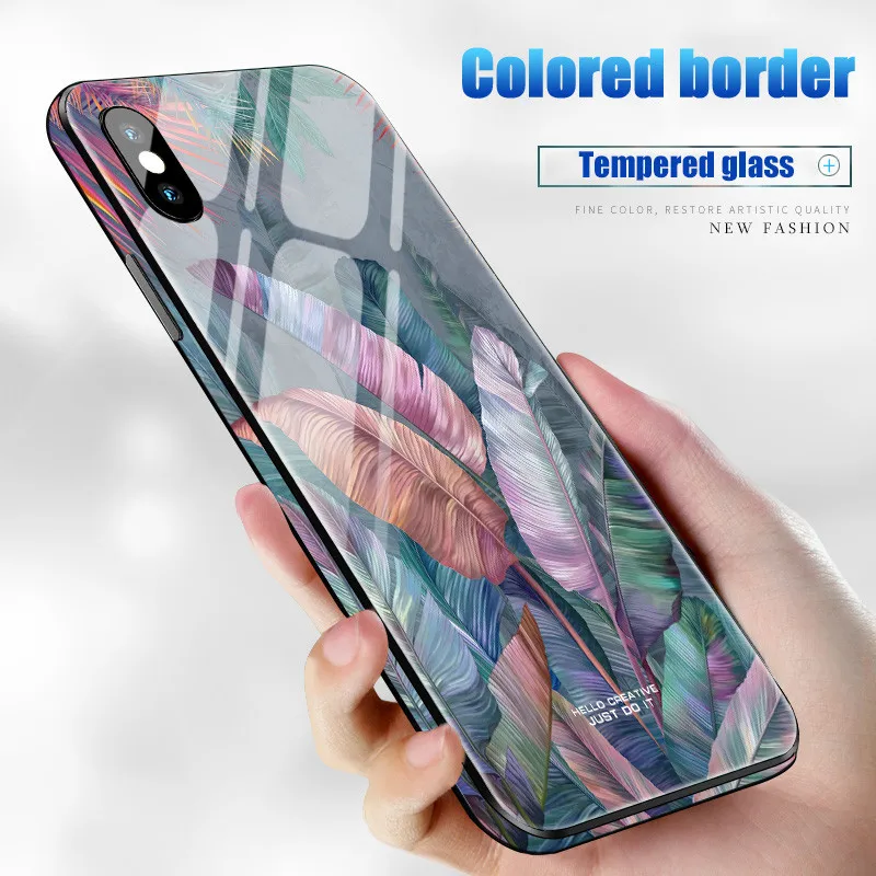 KAVA новый роскошный красивый стеклянный материал чехол для iPhone X 10 XR XS MAX 6 S 7 8 plus