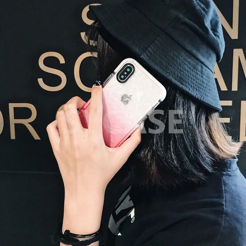 SYCASE Новый Блестящий Градиент прозрачный алмаз шаблон для iPhone 6 S 7 8 Plus X XR Xs Max чехол