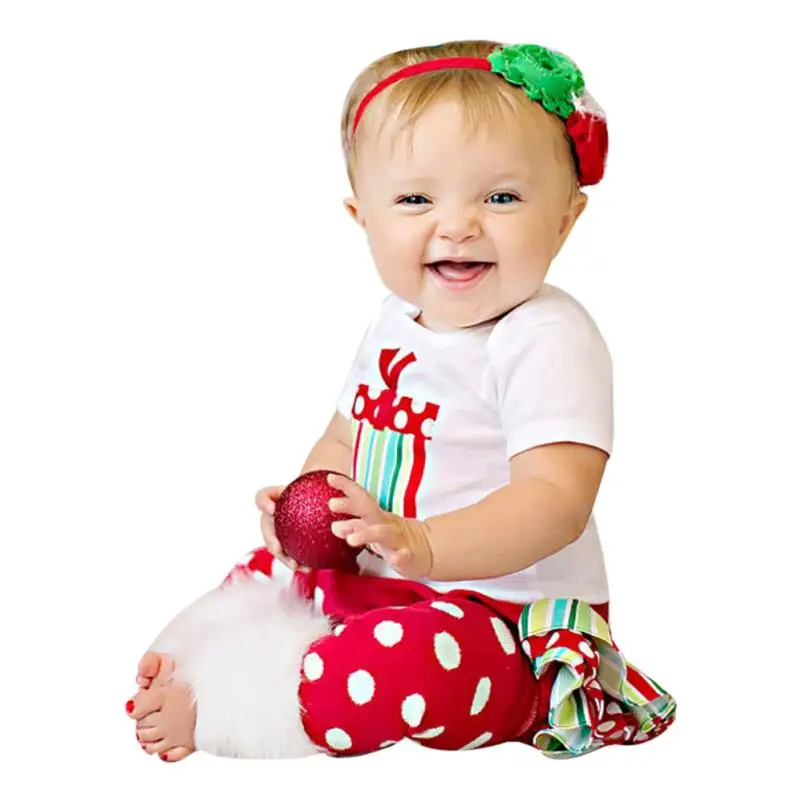 2017 Hot Sale Christmas Newborn Baby Boy Girl Clothes Romper Bodysuit Leg Warmer Outfits Y1014 BFOF | Детская одежда и обувь