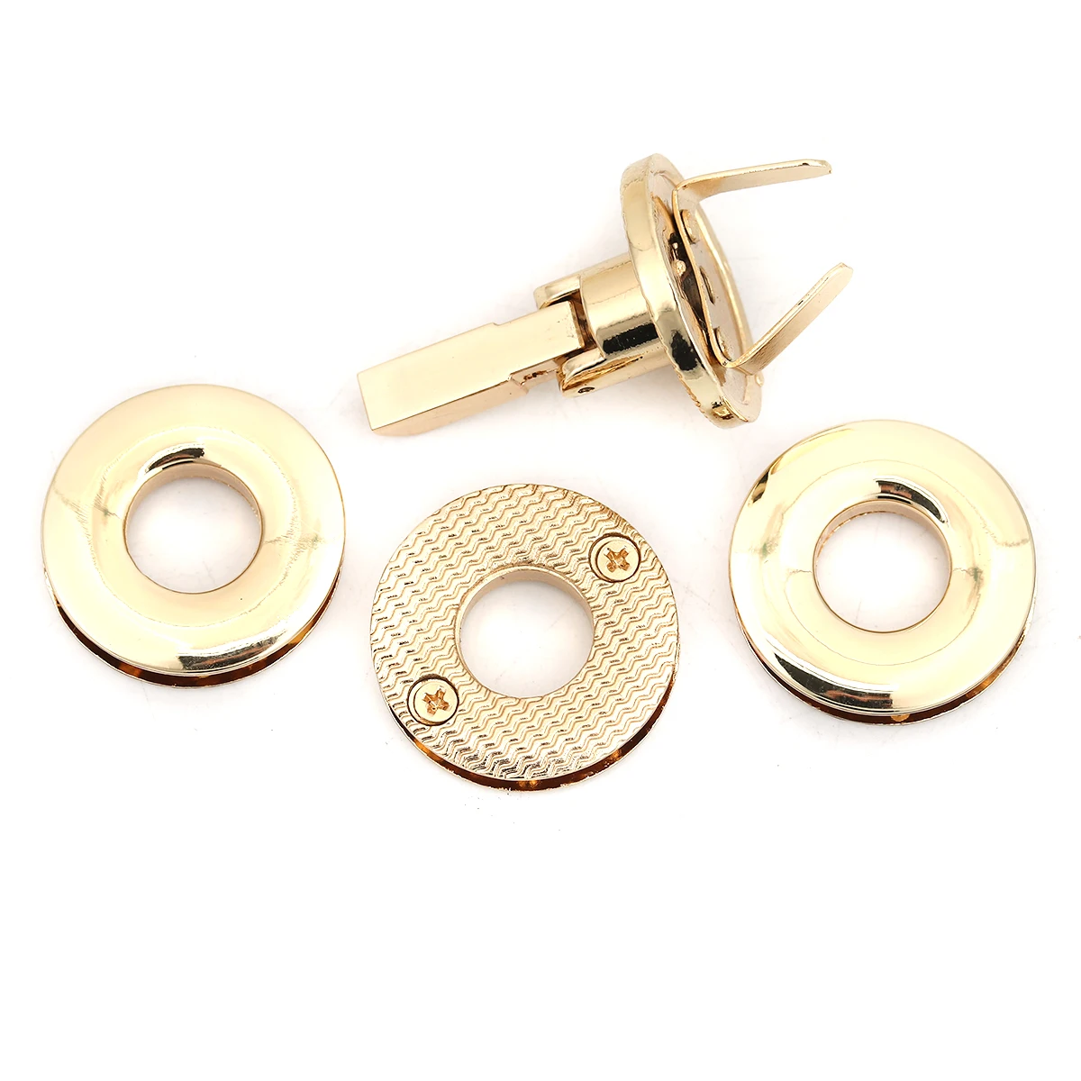 Zinc Based Alloy Purse Twist Turn Lock Golden Handbag Snap Clasps Bag Accessories 48mm(1 7/8&quot) X 26mm(1&quot) 28mm(1 1/8&quot) Dia 1 Set | Дом