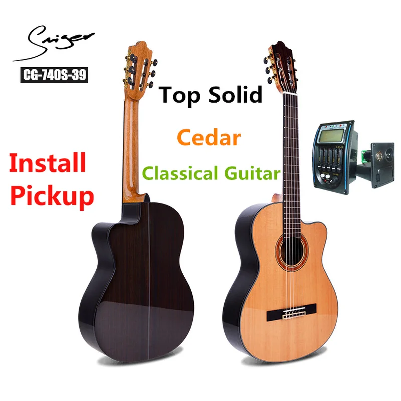 Cutaway Top Solid Cedar Классическая гитара акустическая электрическая нейлоновая струна