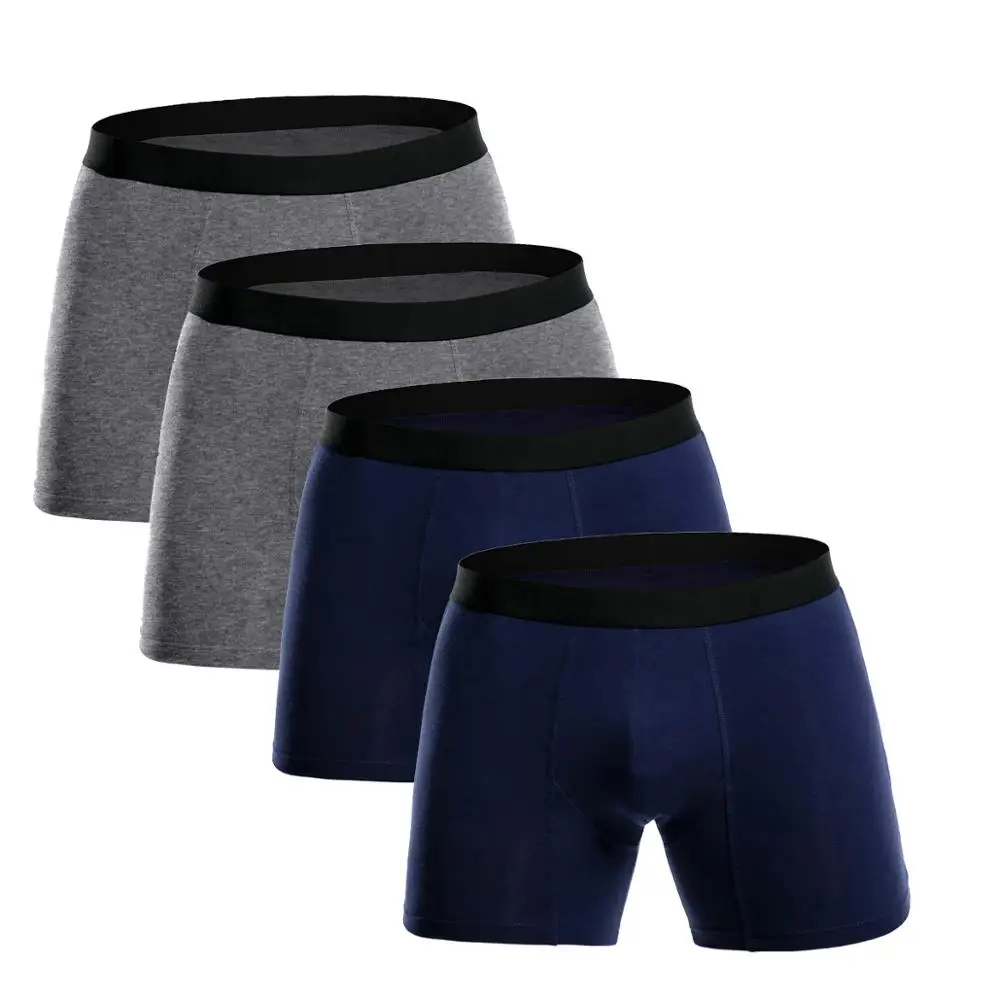 blue Gray Трусы мужские 4 шт/партия мужские большие хлопковые шорты-боксеры мужское длинное нижнее белье Трусы боксеры шорты наборы мужские трусы-боксеры нижнее белье мужские - Цвет: blue Gray