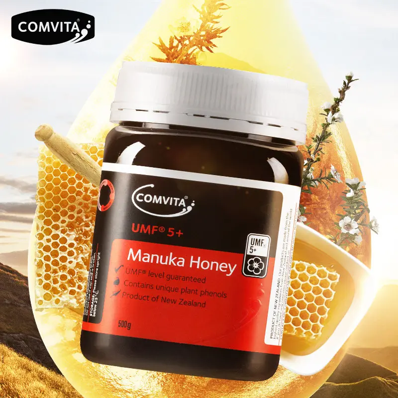 Новозеландский comvita мед manuka UMF5+ 500g для желудочно-кишечного иммунной здоровья дыхательных путей Системы кашля успокоить кашля в горле