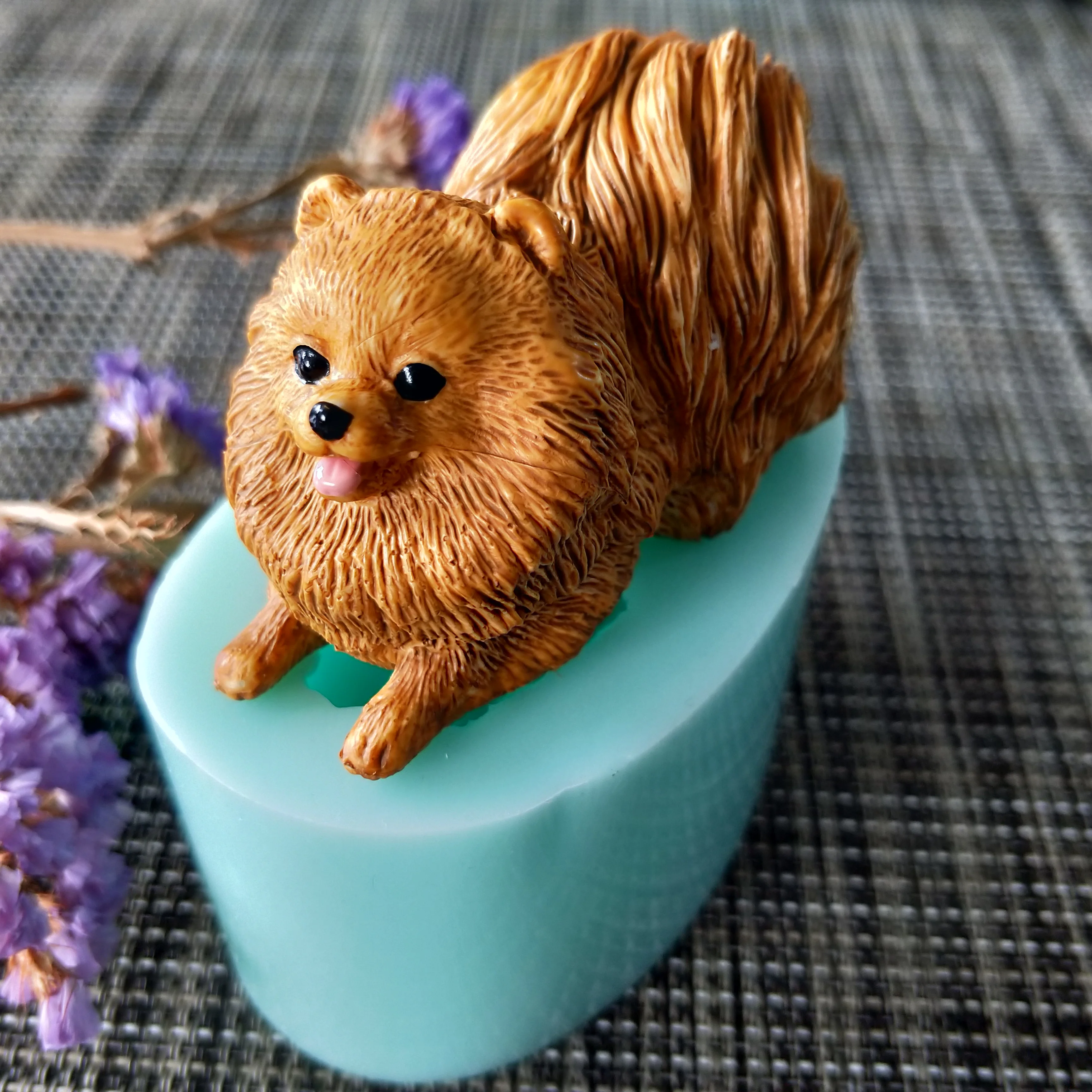 PRZY DW0132 silicone mold soap mould 3d animals Cute dog handmade soap making molds candle silicone dogs mold resin clay mold