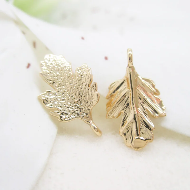 Подвески в виде кленового листа золотистого цвета аксессуары для изготовления