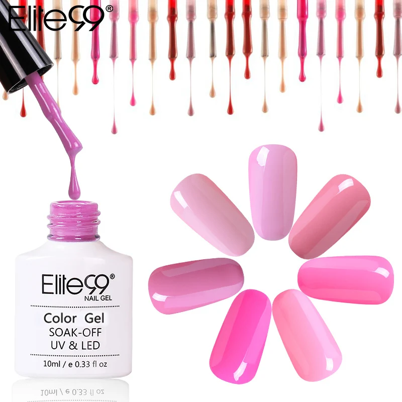 

Elite99 розовый цвет пурпурный для ногтей нюдовой коллекции Гель-лак 10 мл УФ-гель светодиодный светильник маникюрный лак био-Гели Soak Off DIY длите...