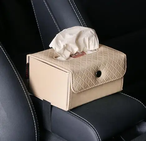Car Sun Visor PU Leather Tissue Box Auto Clip Holder Paper Napkin Accessories | Автомобили и мотоциклы