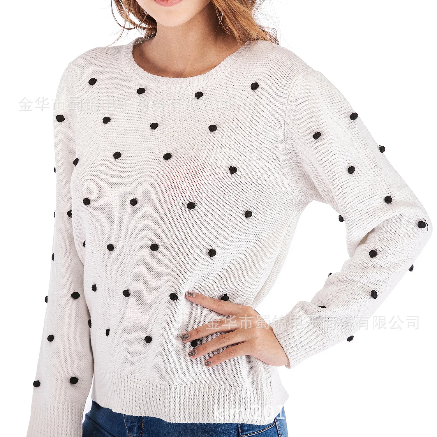 S-XL o neck long sleeve sweater autumn winter dot knitted casual leisure brand christmas | Женская одежда