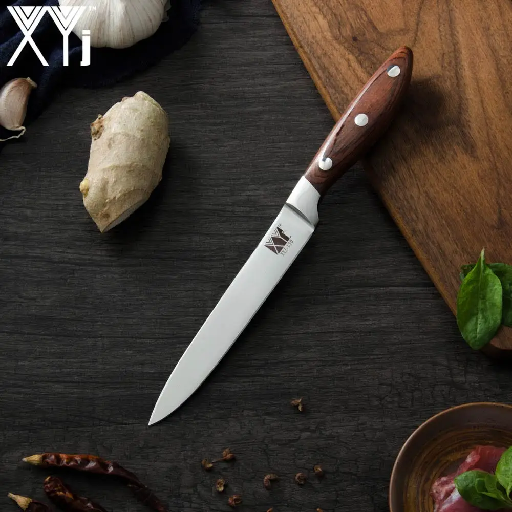 5 inch Utility Knife XYj поварские ножи 7Cr17mov, кухонный нож из нержавеющей стали, профессиональный поварской нож, высококлассный слайсер, кухонная утварь, кухонные столовые приборы - Цвет: 5 inch Utility Knife